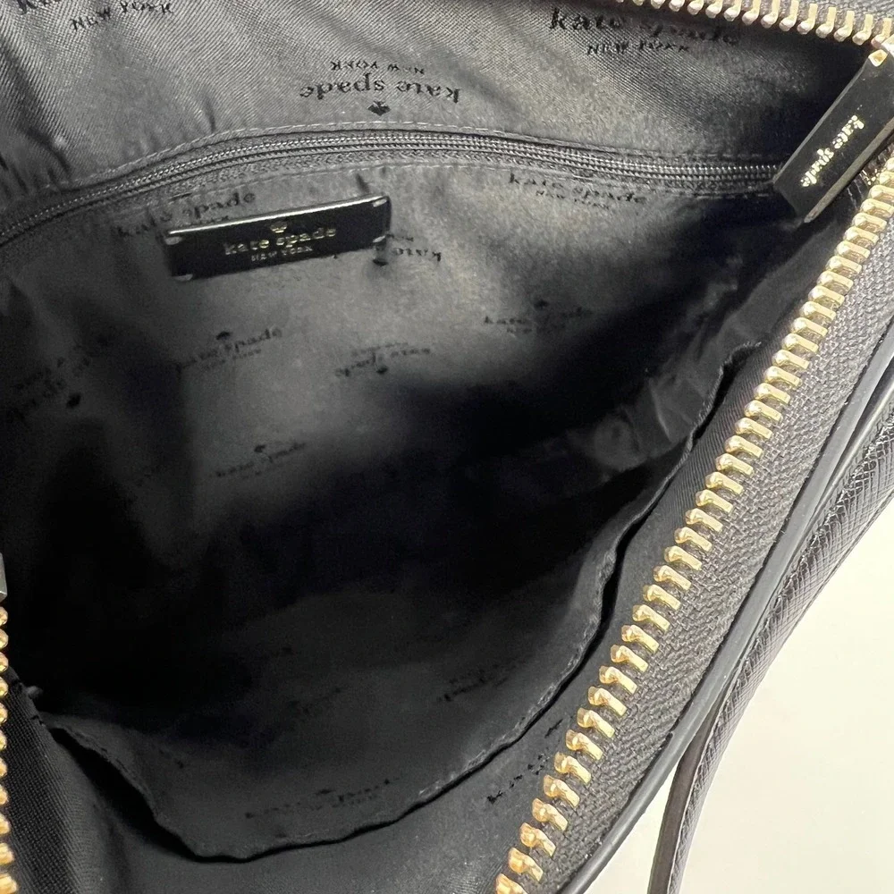 Kate‎ Spade Sadie North South Black Saffiano Leather Crossbody Bag K7379